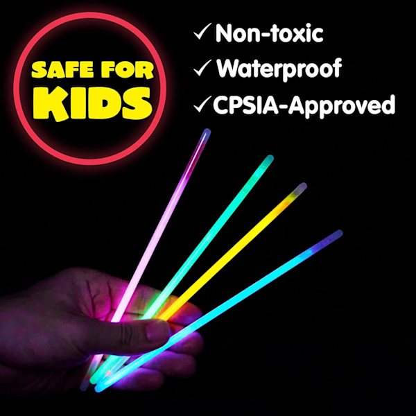 100 st Glow Sticks Bulk 20cm Glowsticks, Glow Stick Armband Halsband, Lys i mörkret Tillbehör, Påsk, Jul, Halloween