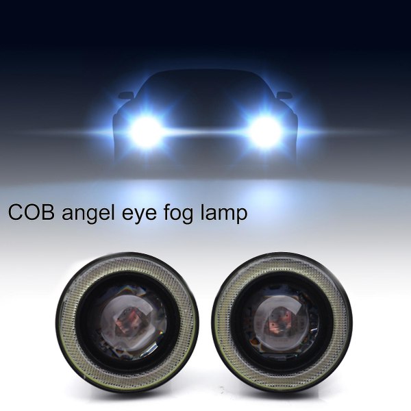 2st 64 mm dimljus Vattentät aluminium Cob Led Angel Eyes-lampa för motorcyklar (storlek: a)
