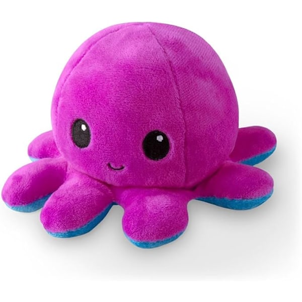 TeeTurtle - Den originale vendbare blæksprutteplys - Lilla + Blå - Søde sensoriske fidget-bamser, der viser dit humør, 10 cm