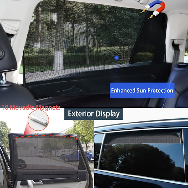 2 kpl magneettisia auton verhoja, auton aurinkosuoja, aurinkosuoja lapsille autoon, universaali sivuikkunoille, UV-suojattu yksityisyyssuoja