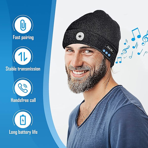Gaver til menn, Bluetooth LED lue, hemmelige julegaver til menn, strømpe