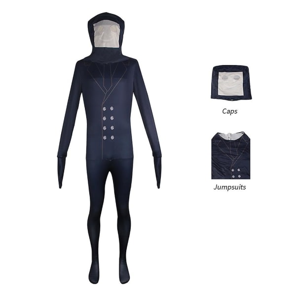 Halloween Skibidi Toilet Cosplay Jumpsuit Sjovt Cosplay Rolle Spil Show Kostume til Unisex Cosplay Titan Højttaler Mand XS