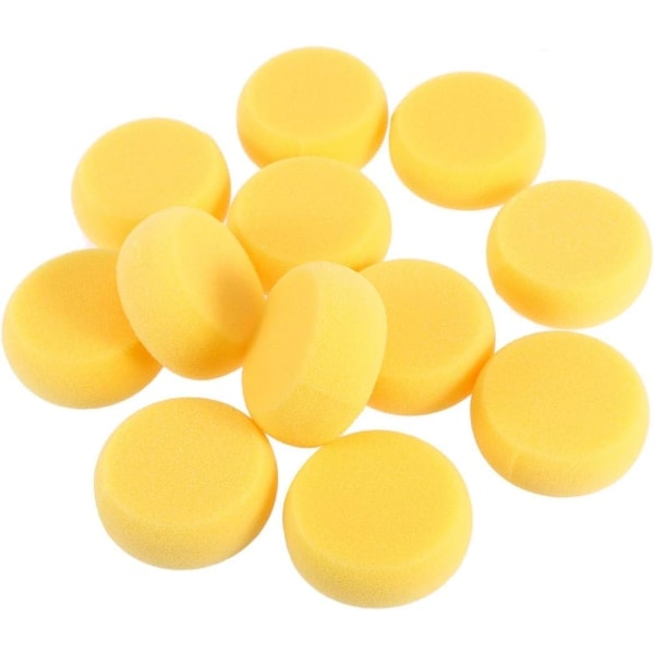 12 Round Paint Sponges Craft Sponges for Painting Ceramics Watercolor Art Sponges Yellow