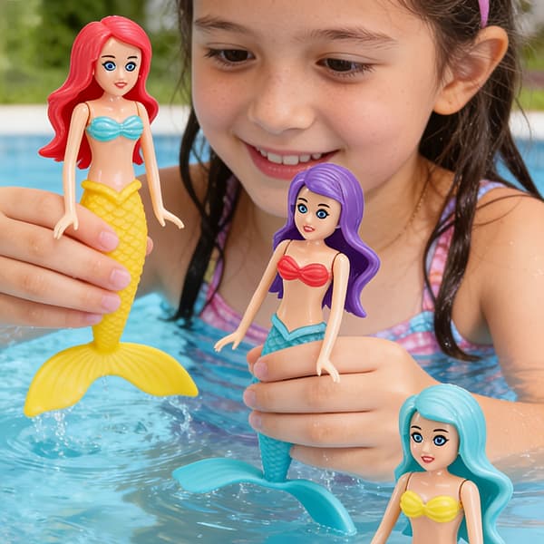 Multigåvor för barn till poolen 5 PCS Rotating Mermaid