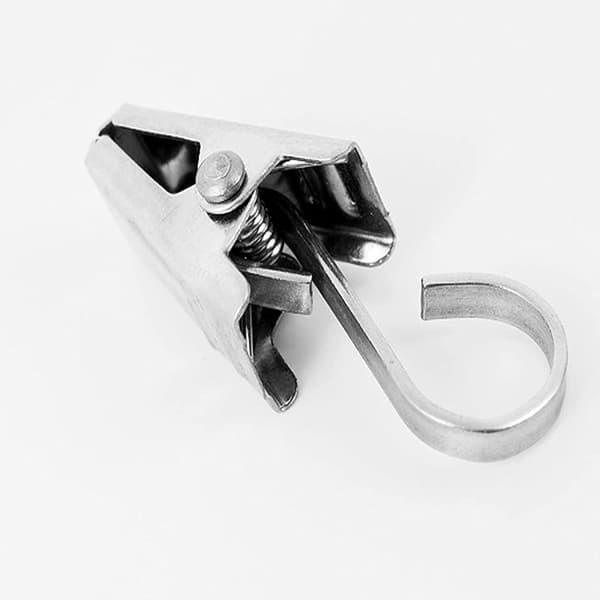 50 stk. Gardinkrog Strop Klips Gardinkroge Klips til Ophængning Sølv Silver 50 Pcs-50 Pcs