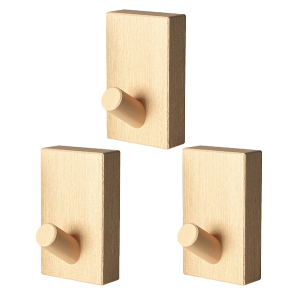Väggkrok i trä Kraftig Dörrkrok Multifunktionell Hatthängare för Hemmet Bok Beech 3pcs