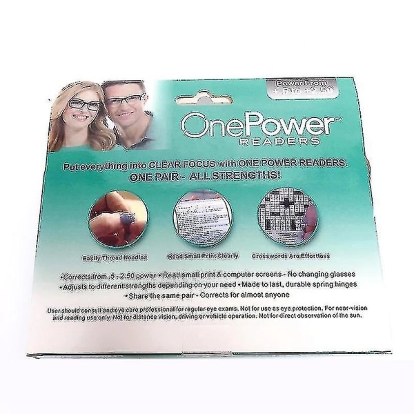 One Power Readers Auto Adjusting Bifocal Reading Glasses Mulifocal +50 To +250--