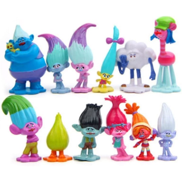 12 stk Trolls legetøj Mini Troll dukke Leprocauns samleobjekt dukke, S actionfigurer, kagepynt