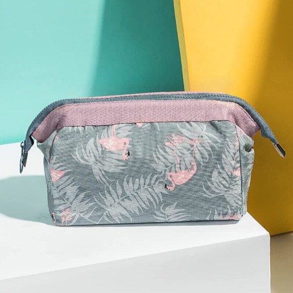 Kosmetikpåsar, Vattentät Polyesterbomullsminkpåsar Bärbar Reseväska Toalettväska Flamingo Flamingo