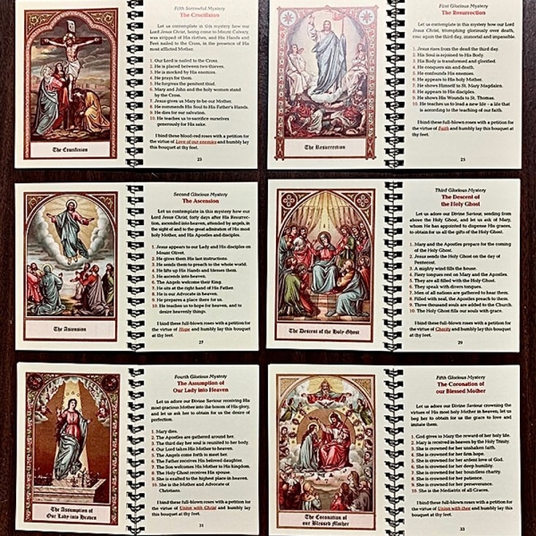 Bærbar lommestørrelse Rosenkrans Meditasjonsbøker Tradisjonelle katolske bønnebøker for hjem/reise Small