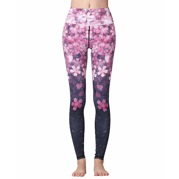 Yoga Leggings, Dam High Waist, Färgade Gym Sport Leggings Tummy L