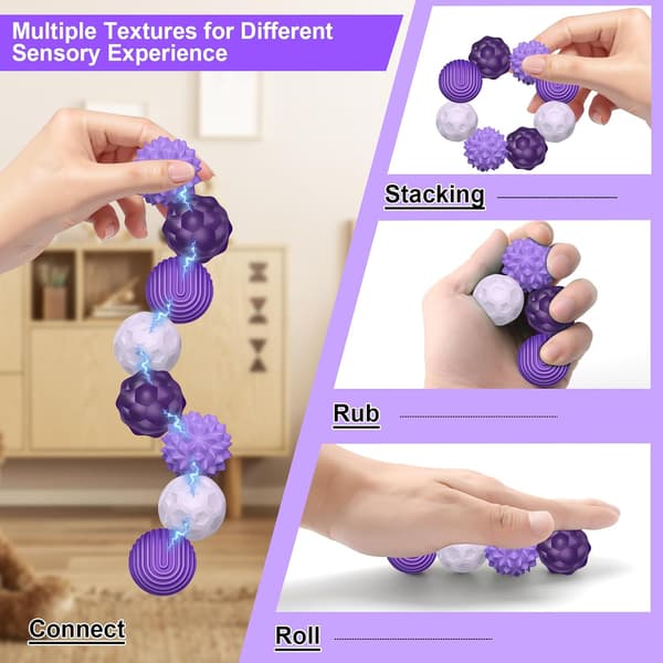Magnetiske Fokusbolde – Lilla 8 Styk – Til Koncentration & Afslapning – Tilbage til Skole – Stressbold