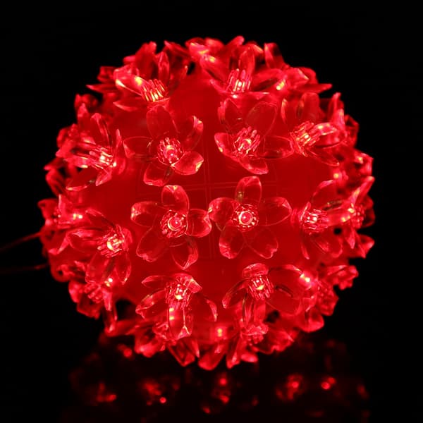50 LED Flower Ball String Light Lamp Christmas Holiday Wedding Party Decoration Red