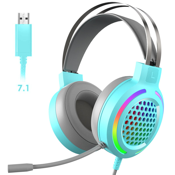 Gaming Headset Virtuelle 7.1-kanals stereo-surround-hovedtelefoner med lydkortchip