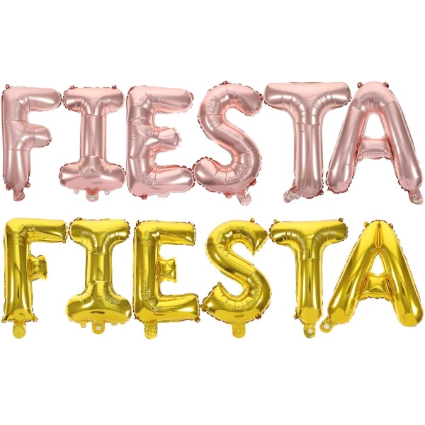2 set Bokstavsballong Fiesta-ballonger Garland Taco-festdekor Mardi Gras-ballonger (40,5X35X0,1CM, olika färger)