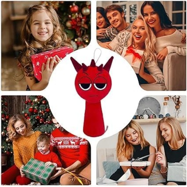 Sprunki Spelplysch, Sprunki Leksaker Plysch, Mjuk Fylld Djur Kudde Dock Jul Födelsedagspresenter för Vuxna Barn (Röd)