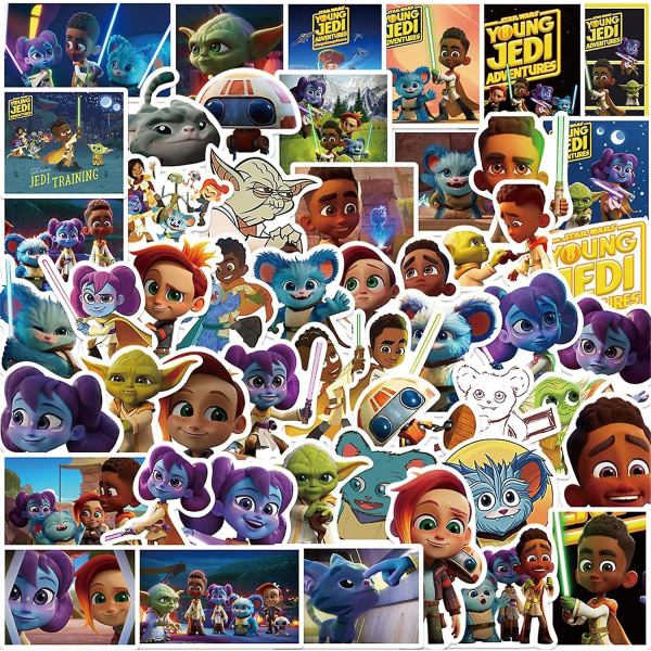 50 kpl Cartoon Star Wars: Young Jedi Adventures -tarroja lapsille Kawaii Cartoon Animal Character -tarroja vedelle (young Jedi Adventures)