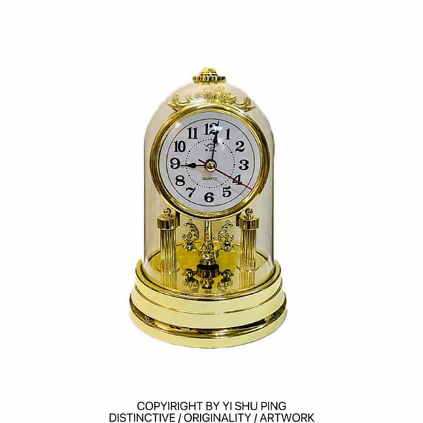 Retro stueur, lydløst urstativ, urbase, Silver Arabic Clock