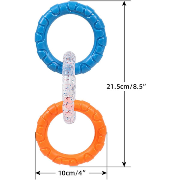 Aggressiva hundtuggleksaker,  Interactive Squeak Toys Dog Chewing Ring Toy,Chew Toys Ring för tandrengöring, oförstörbara hundleksaker för små Orange1
