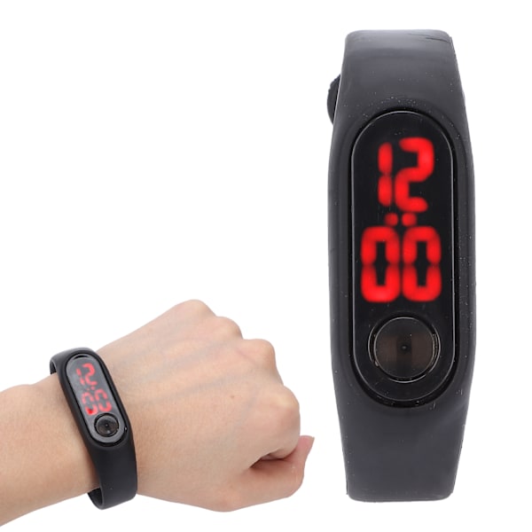 Smart Digitalt Ur Armbånd Lysende Elektronisk Ur Moderigtigt Stilfuldt Armbåndsur Sort