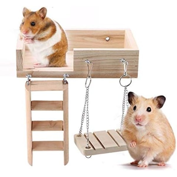 Hamster kravlestige gyngende platform legetøjssæt til små kæledyr