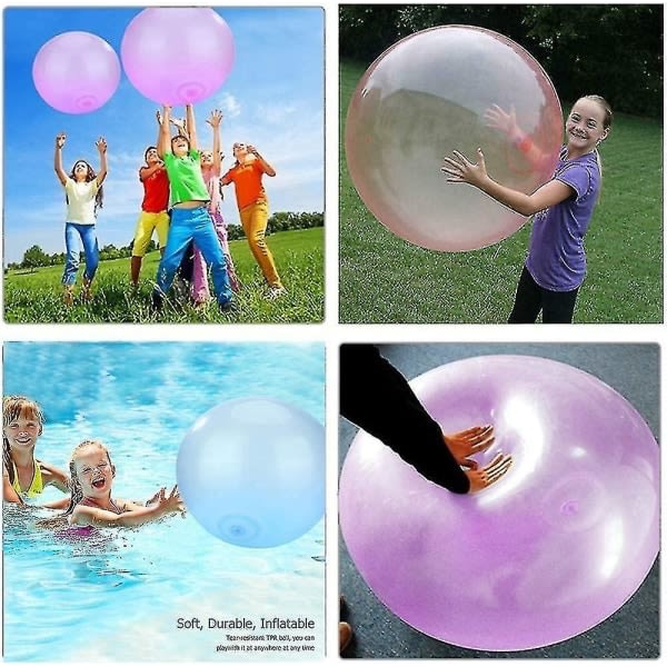 2 stk vandbobleboldlegetøj til børn Oppustelig vandbobleballon strandboldhave til indendørs udendørslege S Gul