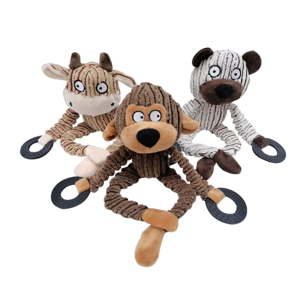 Pipande Hundleksaker För Tråkighet - 3-pack Hållbara Tuffa Valpleksaker Paket Plush Mjuk Interaktiv Hund