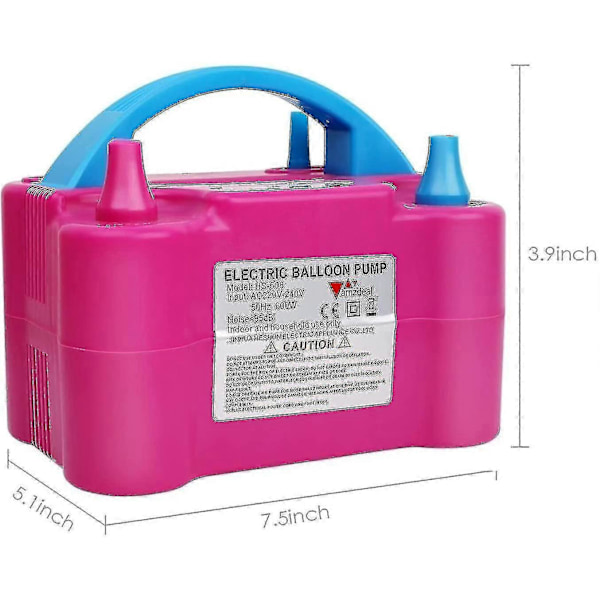 Bursdagsballongpumpe, 600w bærbar elektrisk ballongpumpe, automatisk og halvautomatisk blåser for bursdag, fest, bryllup