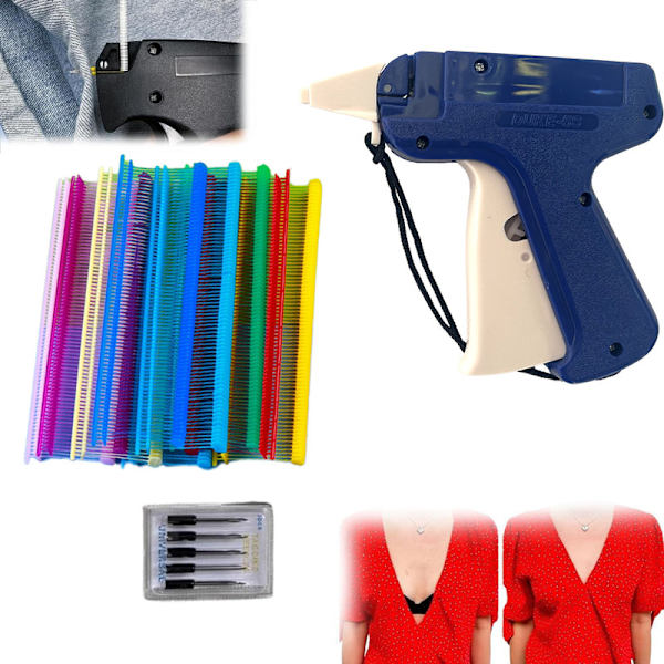 Snabb klädfixare, mikrosömspistol, minisydd etikettering fållpistol för kläder Blue