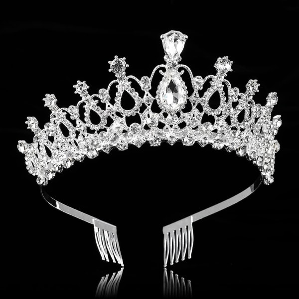 Bryllup krystall pannebånd krone tiara med kam for bryllup brude bursdagsfest