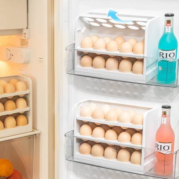 Jääkaapin keittiön työtaso, johon mahtuu 30 valkuaista