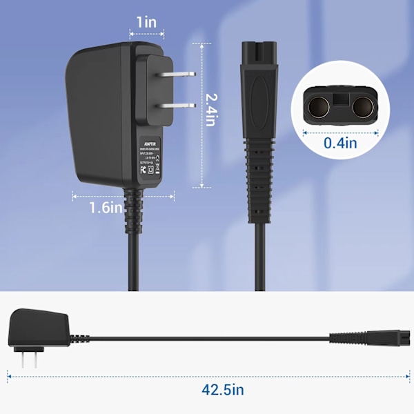 Parranajakoneen laturi, yhteensopiva 5V 1A laturin kanssa Andis TS-1 TS-2 parranajakoneille 17165 CL-17165 AN-17165 CL17165 AN1716517150 17155 17170 17190 17195