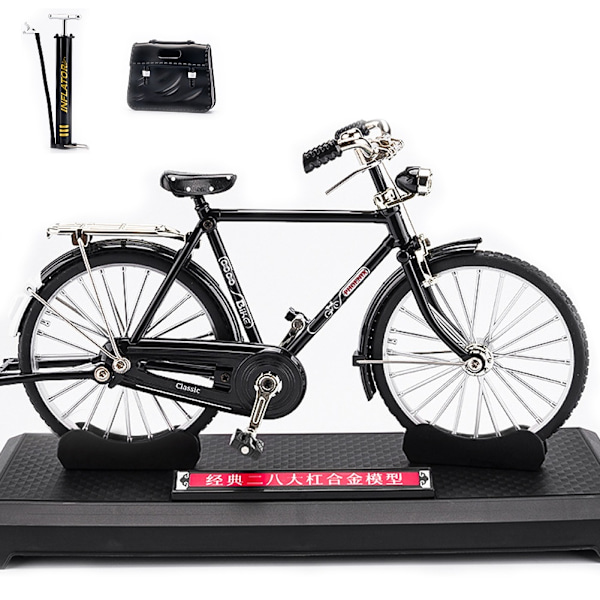 Retro cykelmodell kit, miniatyr metallprydnad för konstsamling, leksaker för barn - Perfet Black