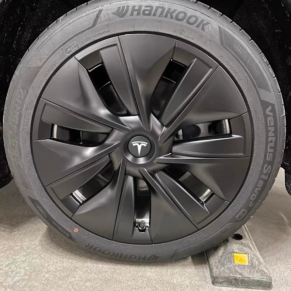 Hjulkapsler (4 stk.) til KAVANIC Tesla Model Y Model 3 Modifikation Cover (sort/mat sort) White / Matte Black