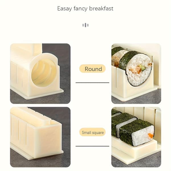 Sushi Form Sæt, 3-delt Plast Bento Tilbehør & Risbold Maker, Genanvendelig Heart-shaped