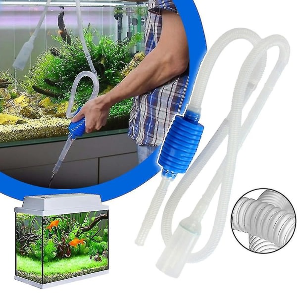 Aquarium Siphon Fish Tank Siphon Vakuumpumpe Halvautomatisk vandudskiftningsfilter
