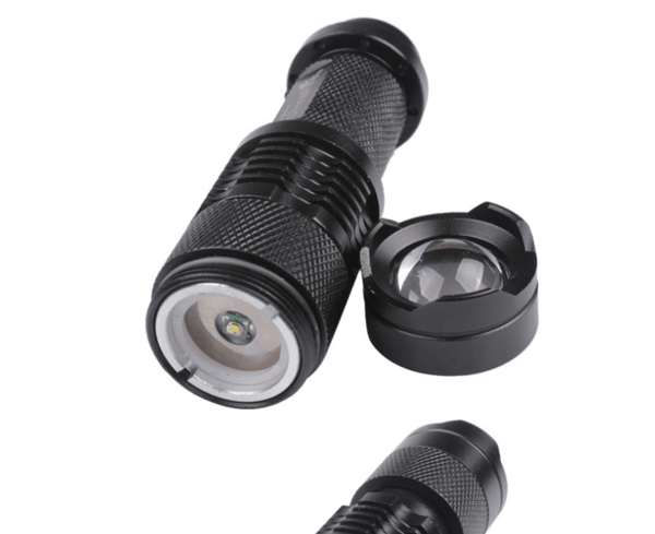 MINI CREE Q5 lommelygte 2000 Lumen VANDTÆT Sort