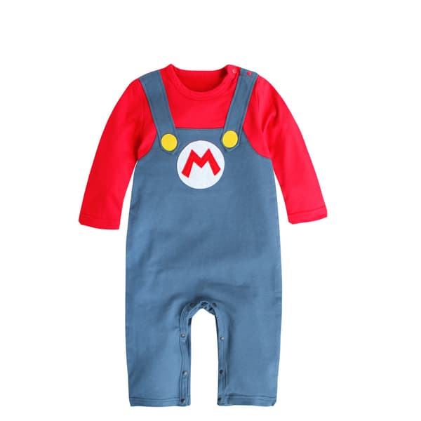 Forårs- og efterårs-heldragt til baby piger i seler-stil med hat 02 Blue slip dress 080cm