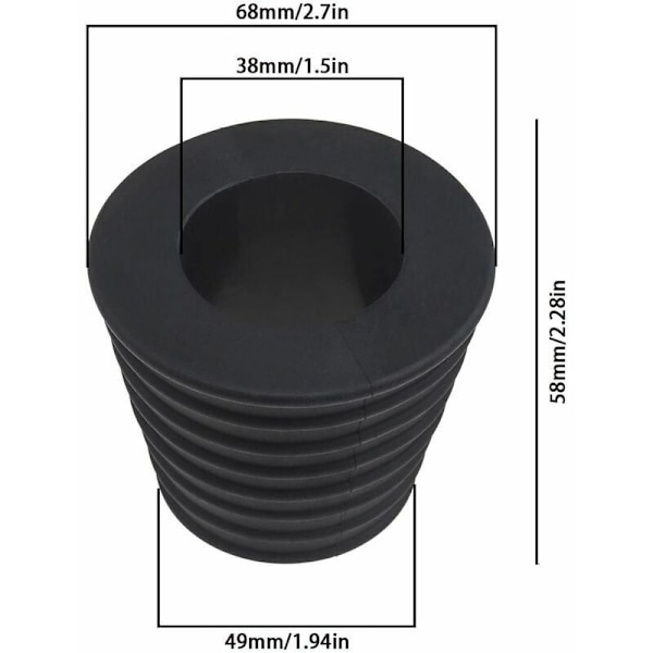 2X Kuminen sateenvarjon kartiokiila sateenvarjon jalustan reiän tulppaan pöytäpatio sateenvarjo 1,5 tuumaa/38 mm -