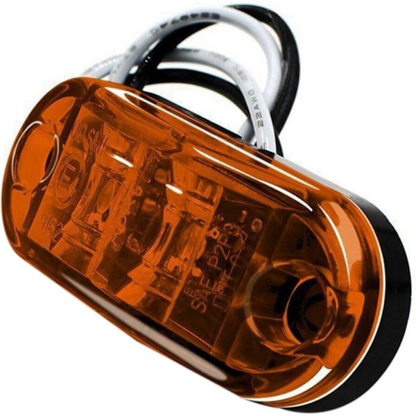 10 stk. 2 LED Sidemarkeringslys 12/24V LED Posisjonslys Tilhenger Sidelys Varsellys Gult Lys for Lastebil Bobil Campingvogn