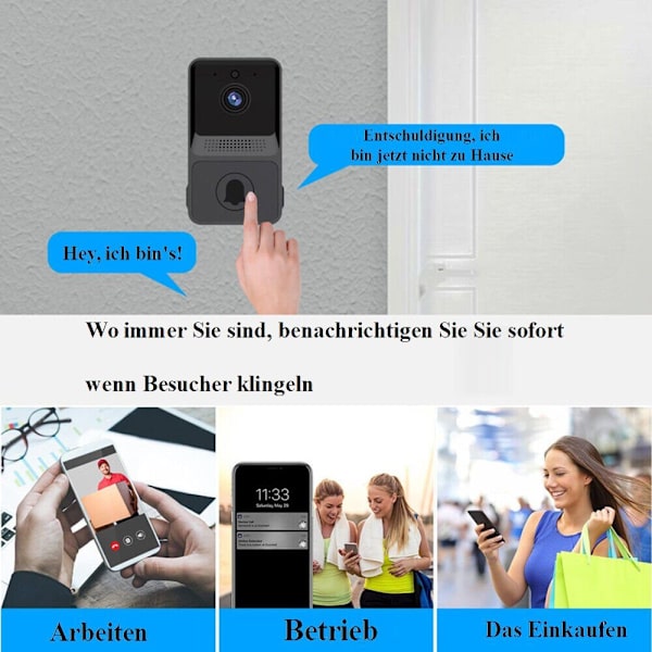 Ovikellon kamera, HD-yönäkö WIFI-video langaton ovikello