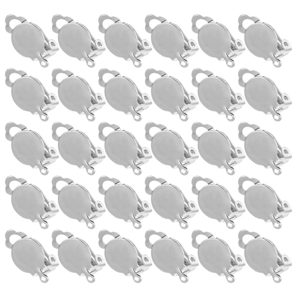 100 st Klipp-på Örhängen Bas Säker Icke-Piercad Öronklämmor DIY Örhänge Tillbehör (2,5X2X2CM)