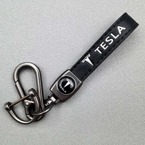 Car Leather Cykel Nyckelring Metall Finish | Kraftig nyckelring | Nyckelring Och Krokbeslag Silver Hårdvara Silver Hardware Tesla