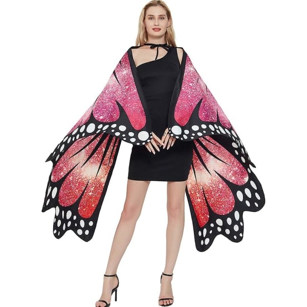 Halloween Butterfly Wings Cape for kvinner Sommerfugl Halloween kostyme