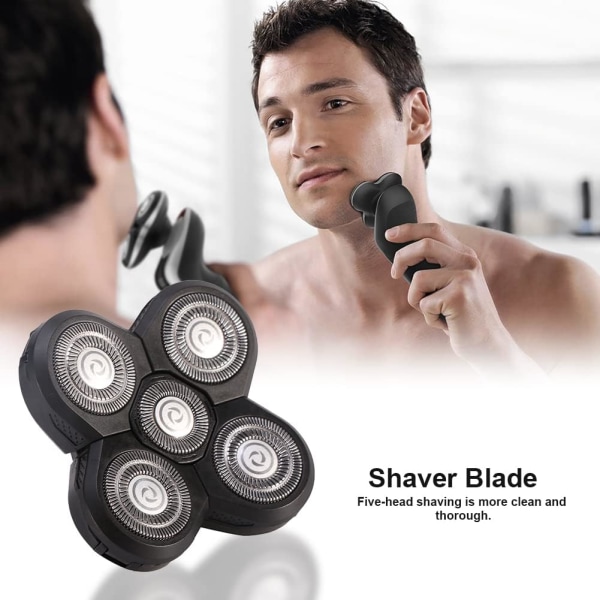 Erstatningsblad til barbermaskin, 5-blads-system Barberhoder for menn, 5D-utskiftbare flytende