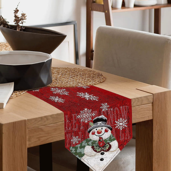 Julebordløber Snefnug Snemandsbordløber til juleferie Køkken Spisebordsdekoration, 1372 tommer