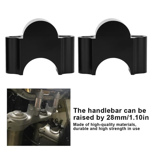 28mm Aluminum Handlebar Risers, Clamp Mount, 28MM Height Adapter for Motorcycle ATV