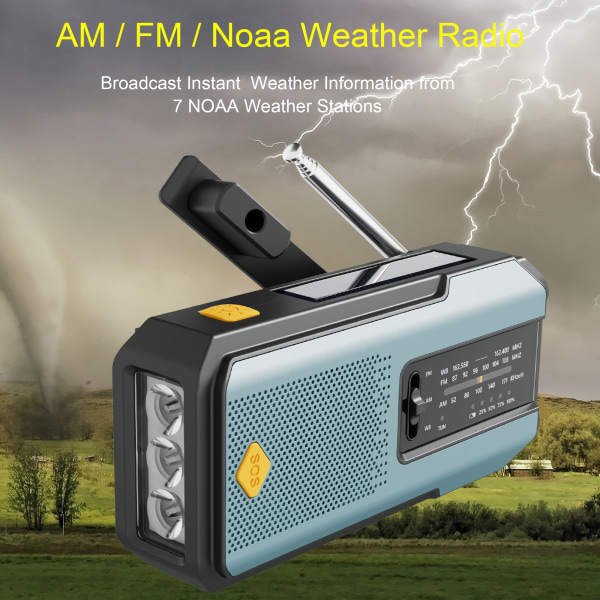 Håndsving radio bærbar AM/FM, vejrradioer i nødsituationer