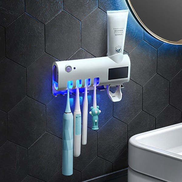 UV-tandborstesterilisator, väggmonterad, tandborsteförvaring