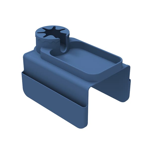Silikon Sofakoppholder - Sklisikker Sofa Armlenebrett med Koppholder og 4 Lommer, Sammenleggbart Sofa Armlenebrett (Mørkeblå) Dark Blue